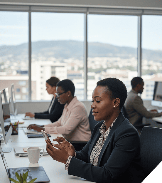 FG Nexus employee working on property management software